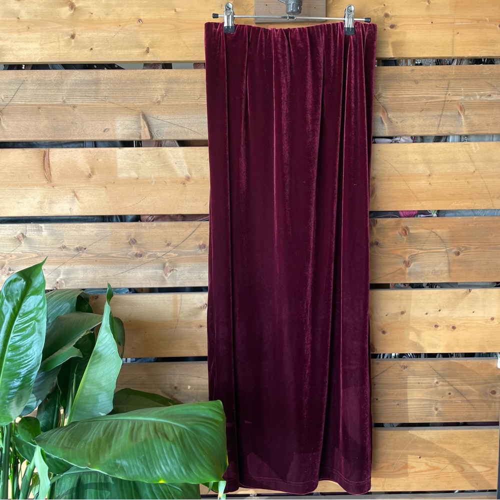 Long Red Velvet Skirt